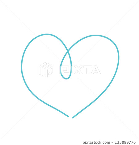 A rough, hand-drawn heart illustration in light blue, like a doodle A rough, hand-drawn heart illustration in light blue, like a doodle 133889776