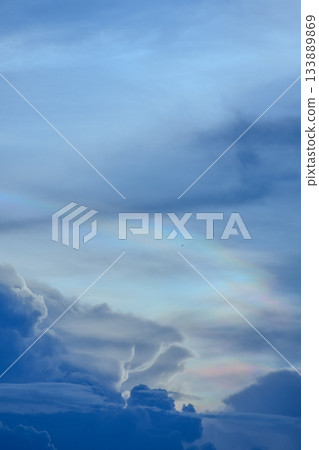 The cloud has rainbow colors. 133889869