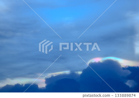 The cloud has rainbow colors. 133889874