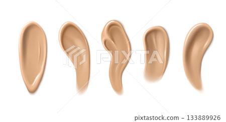 Foundation swatch with creamy texture 133889926