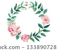 Peony Art Wreath Frame 133890728