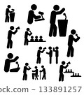 Public speaker icon, person speech and communication symbol in pictogram illustration 133891257