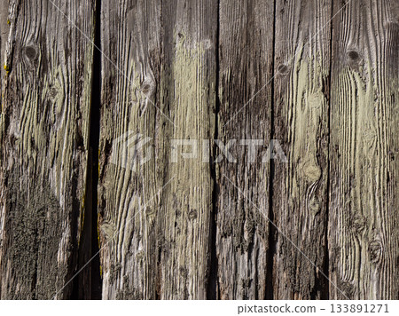 Old, decaying wooden wall 133891271