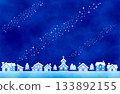 Fantastic blue winter landscape background illustration 133892155