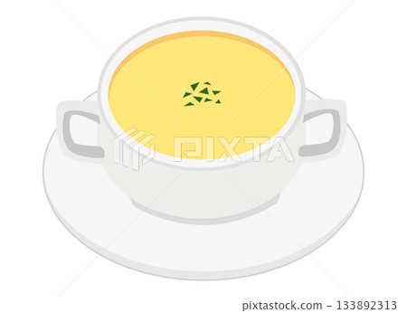 Corn potage soup illustration 133892313