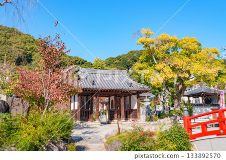 秋季神戶須磨寺的龍華橋和仁王門 秋季神戶須磨寺的龍華橋和仁王門 133892570