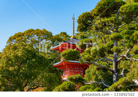 Autumn in Kobe, Suma-dera Temple's three-story pagoda 133892582
