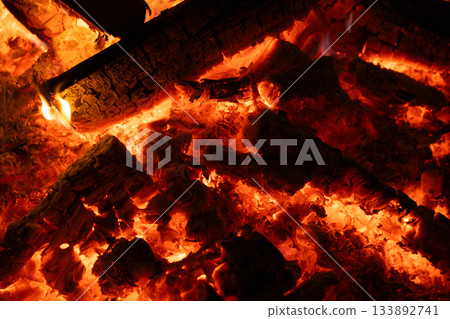 Warm Background of Extremely Hot Firewood Warm Background of Extremely Hot Firewood 133892741