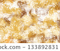 Soft Yellow Cream Marble Watercolor Texture with White Splatter Effect for Elegant Creative Designs 133892831