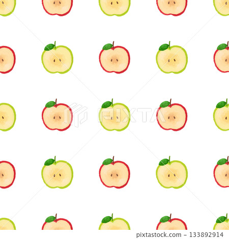 Apple watercolor seamless pattern background material fruit illustration design material Apple watercolor seamless pattern background material fruit illustration design material 133892914