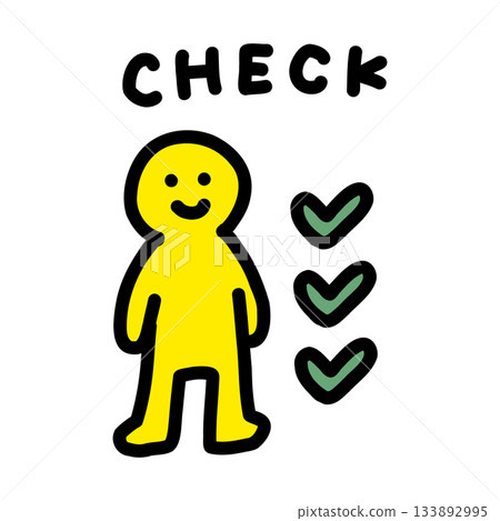 Person checking checklist | Hand-drawn illustration icon 133892995