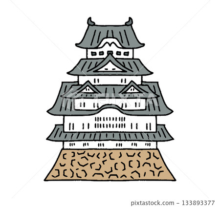 姬路城手繪插圖 133893377