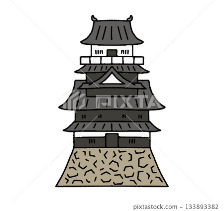 手繪中津城插圖 133893382