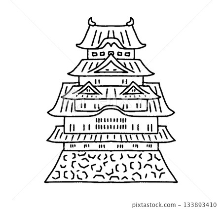 姬路城手繪插圖 133893410