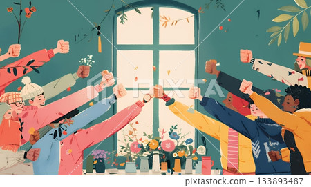 多元化與包容性(簡約色彩)(流行表達) 多元化與包容性(簡約色彩)(流行表達) 133893487