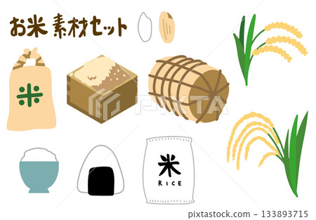稻米材質手繪插圖集 稻米材質手繪插圖集 133893715