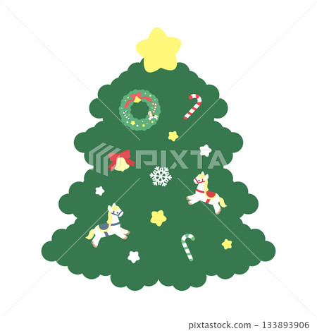 Cute Christmas tree illustration transparent - Stock Illustration ...
