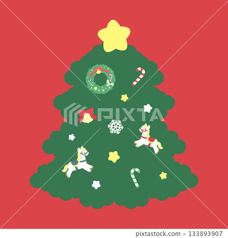 Cute Christmas tree illustration 133893907