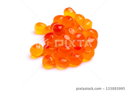Red caviar isolated on white. Red caviar isolated on white. 133893995