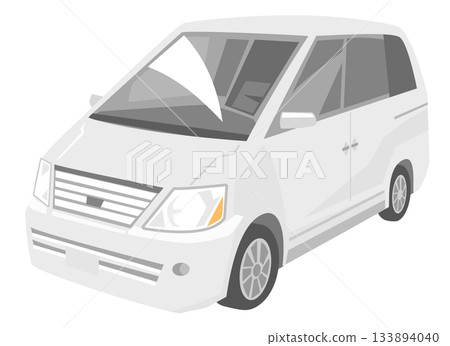 Illustration of a white minivan 133894040