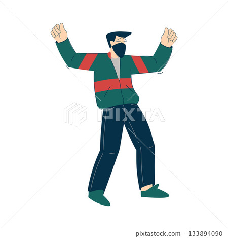 Man Character Protesting in Street Participate in Riot Vector Illustration Man Character Protesting in Street Participate in Riot Vector Illustration 133894090