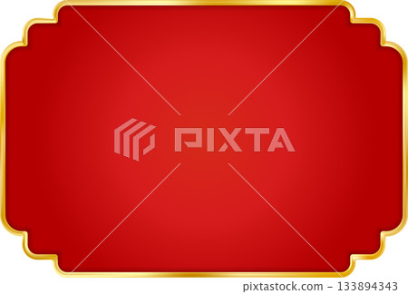 Red Gold Christmas red price tag. Vintage luxury frame 133894343