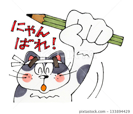 Cheerful cat character Cheerful cat character 133894429