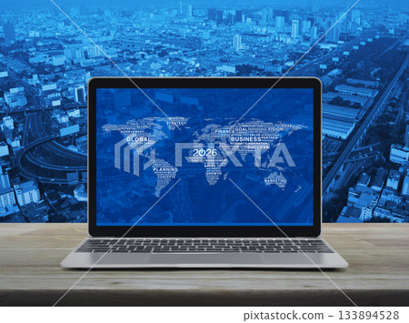 Happy new year 2026 global business start up online, Elements of this image furnished by NASA 133894528