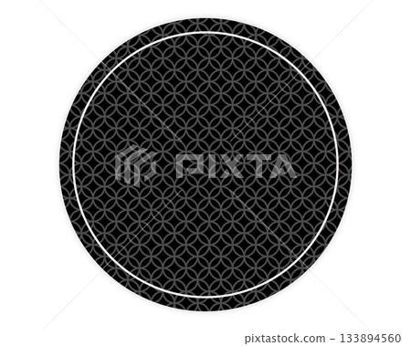 Shippo pattern Japanese style circular frame Japanese pattern decorative frame New Year background material design template 133894560