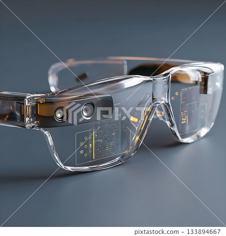 Futuristic smart glasses with transparent technology design 133894667