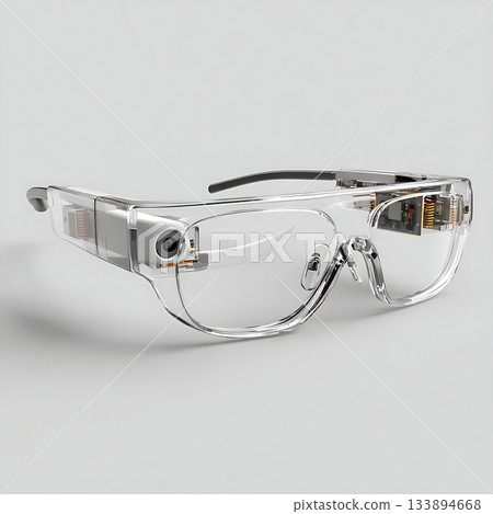 Futuristic smart glasses with transparent technology design 133894668