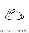Rabbit line drawing illustration 133894708