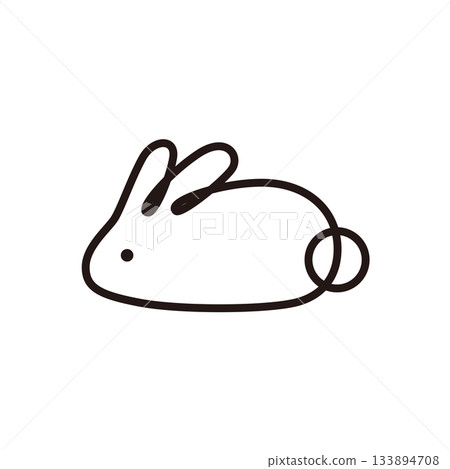 Rabbit line drawing illustration 133894708