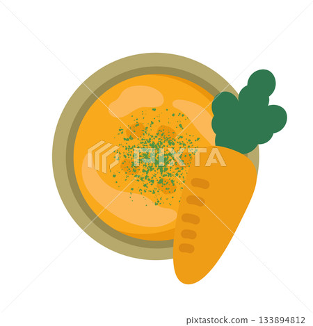 Carrot soup/potage illustration (with carrots) Carrot soup/potage illustration (with carrots) 133894812