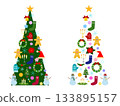 可愛的聖誕樹插畫素材（活動32） 133895157