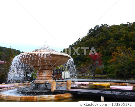 Fountain surrounded by autumn leaves Fountain surrounded by autumn leaves 133895172