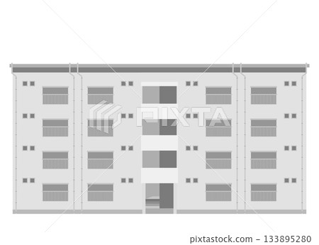 Illustration of an old housing complex Illustration of an old housing complex 133895280