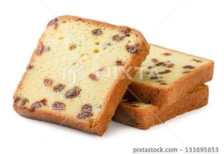 Cake with raisins close up on a white. Isolated Cake with raisins close up on a white. Isolated 133895853