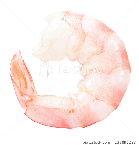 Delicious cooked and peeled pink shrimp prawn. fresh seafood food ingredient for healthy appetizer meal 133896288