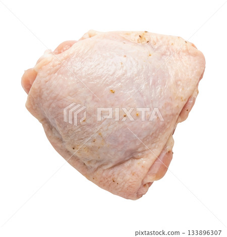 Fresh raw chicken thigh, boneless poultry meat and perfect ingredient for meal. Uncooked food for cooking 133896307