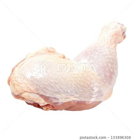 Fresh raw chicken leg quarter meat. Uncooked poultry food ingredient for cooking wholesome protein dinner 133896308