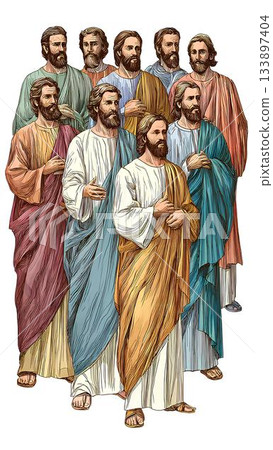 Jesus and his apostles 133897404
