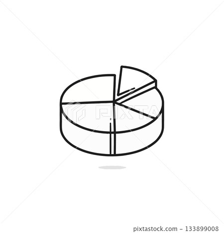 Illustrative pie chart displaying business data analysis and graphical representation of Illustrative pie chart displaying business data analysis and graphical representation of 133899008