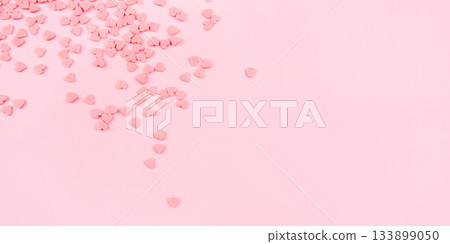 Pink background with tiny hearts. Valentine's day concept. 133899050