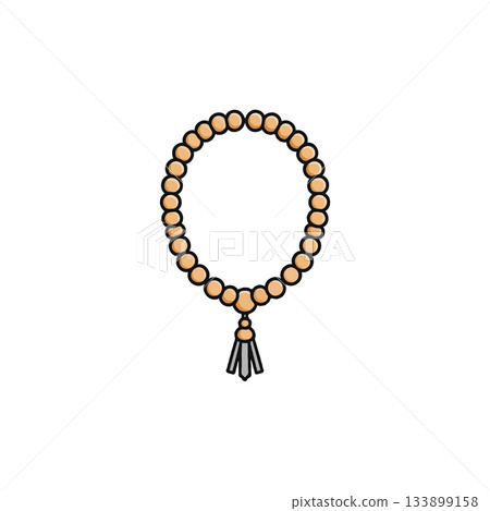 Elegant simplicity: Representing spirituality with a beaded necklace icon using soft colors and Elegant simplicity: Representing spirituality with a beaded necklace icon using soft colors and 133899158