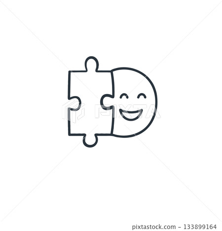 Complete the puzzle: A happy face emerges as connection brings fulfillment and positive Complete the puzzle: A happy face emerges as connection brings fulfillment and positive 133899164