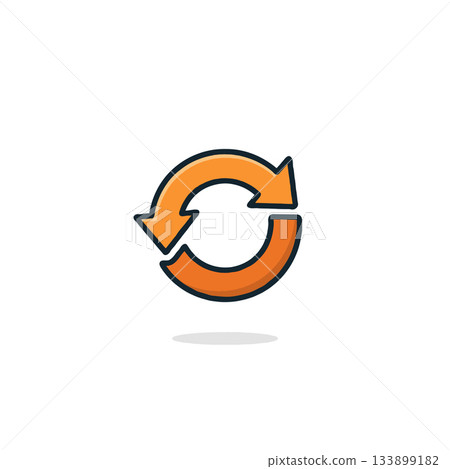 Circular arrow design symbolizing continuous process feedback system and consistent renewal Circular arrow design symbolizing continuous process feedback system and consistent renewal 133899182