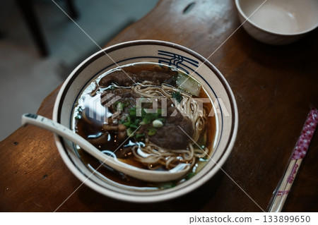 Taiwan's charming beef noodles. A local favorite and traditional B-grade gourmet dish 133899650