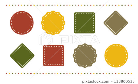 秋季色彩手繪點狀邊框材質套裝 秋季色彩手繪點狀邊框材質套裝 133900533