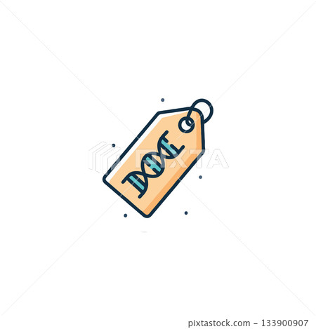 DNA information coded on a price tag representing potential medical expenses and genetic analysis 133900907